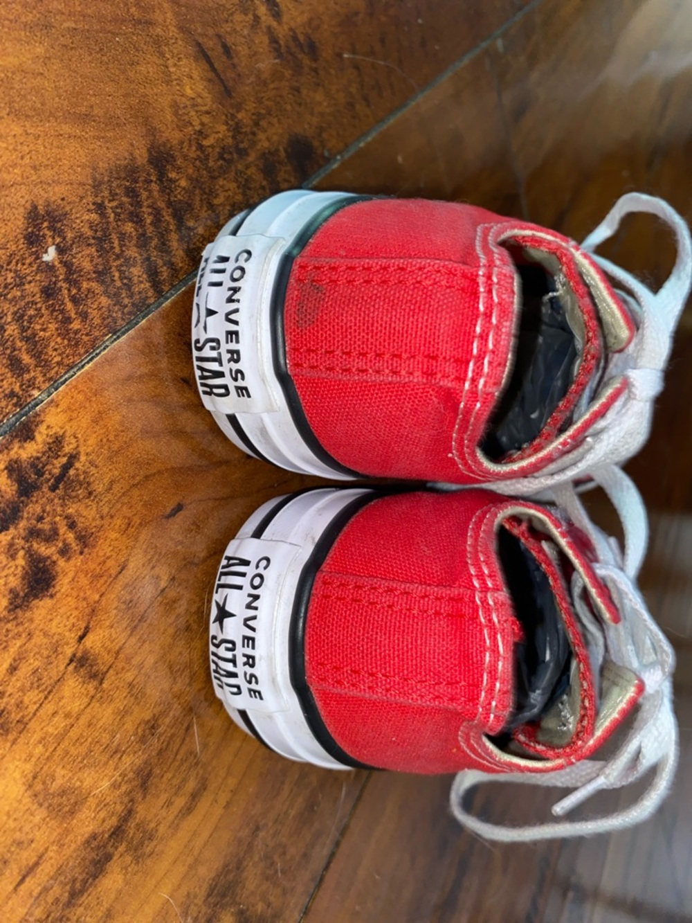 Converse Red and White Low Top Sneakers youth size 1 - Picture 4 of 7